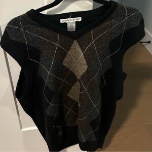 Black argyle sweater vest